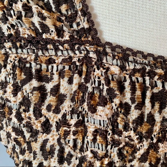 Vintage East 5th Y2K Leopard Print Textured Blouse Top Size L - Picture 5 of 10